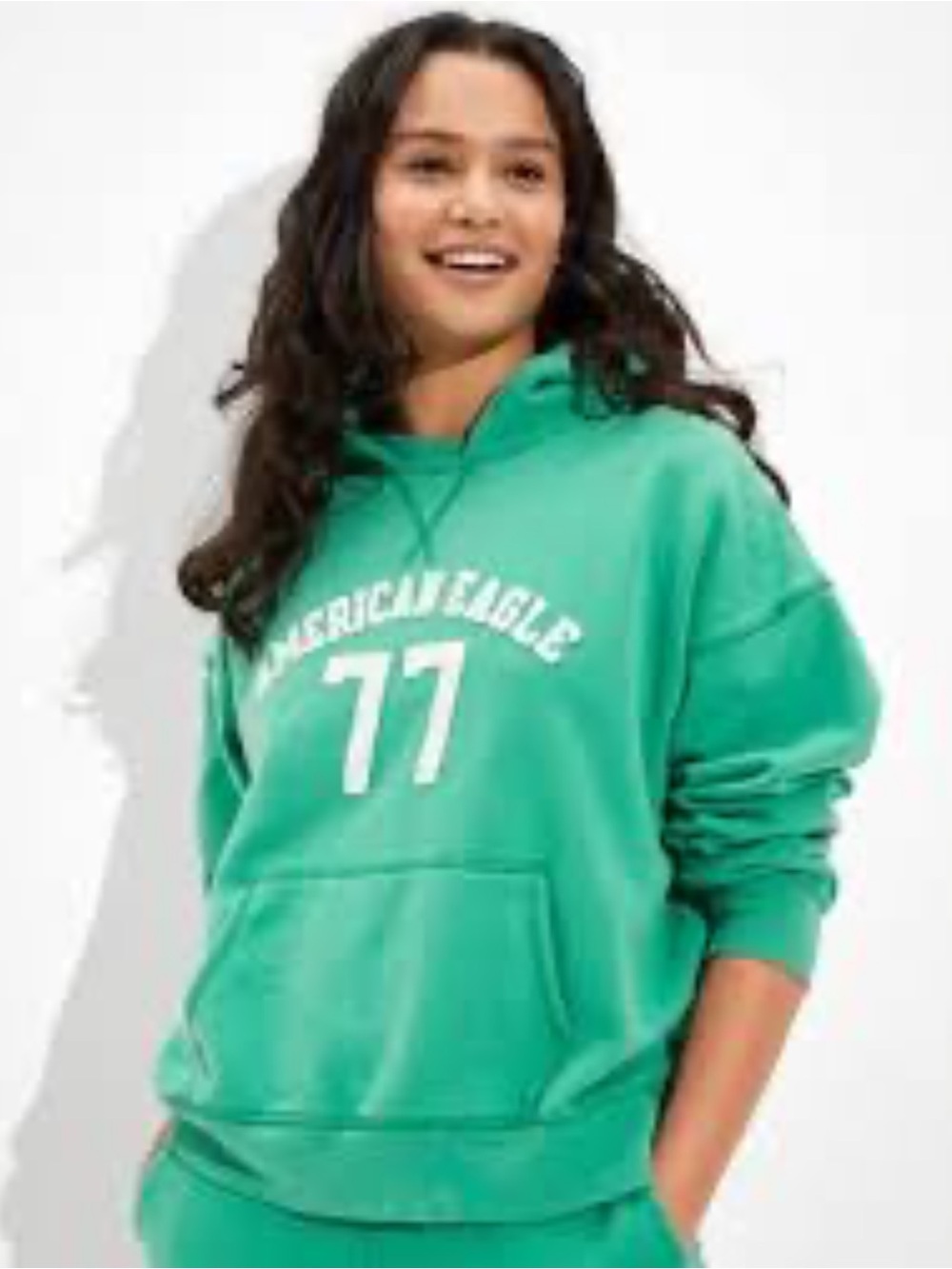 American Eagle Outfitters Green Logo Hoodie
